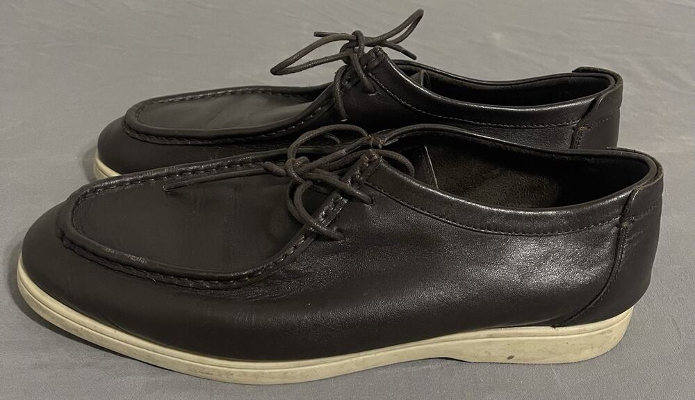 Massimo Dutti Brown Leather Moc Toe Casual Lace-Up Shoes Mens US 10 2201/050/700